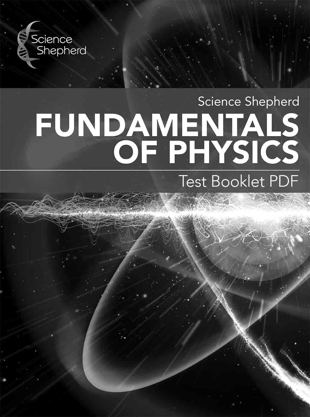 Test Booklet PDF cover for Science Shepherd's biblical worldview physics curriculum