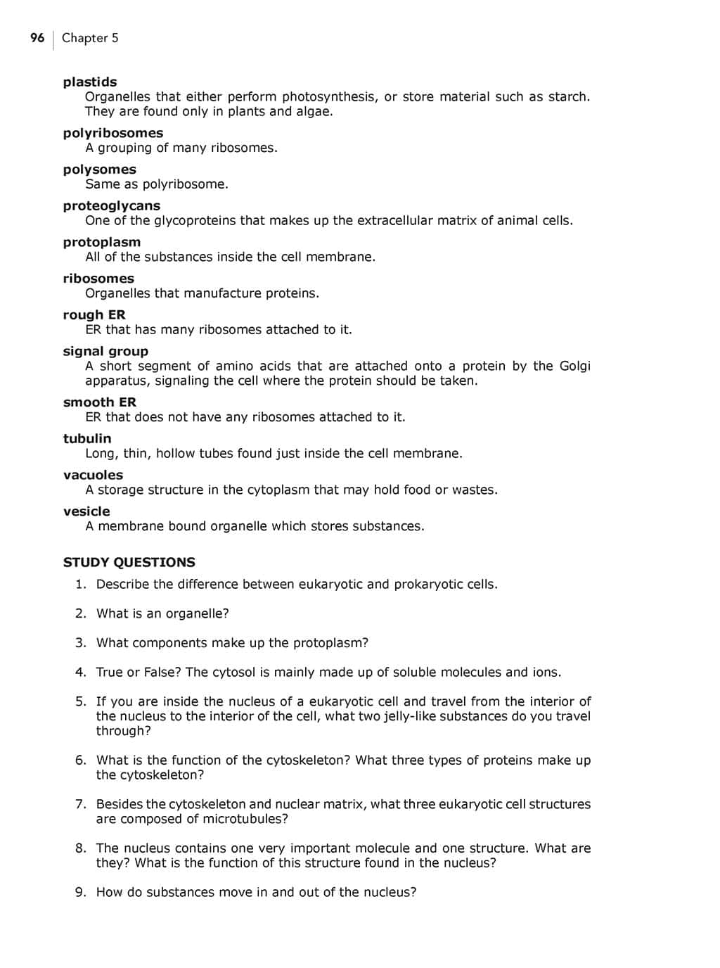 Homeschool Biology Textbook 3rd Edition Revised sample page chapter 5 page 96