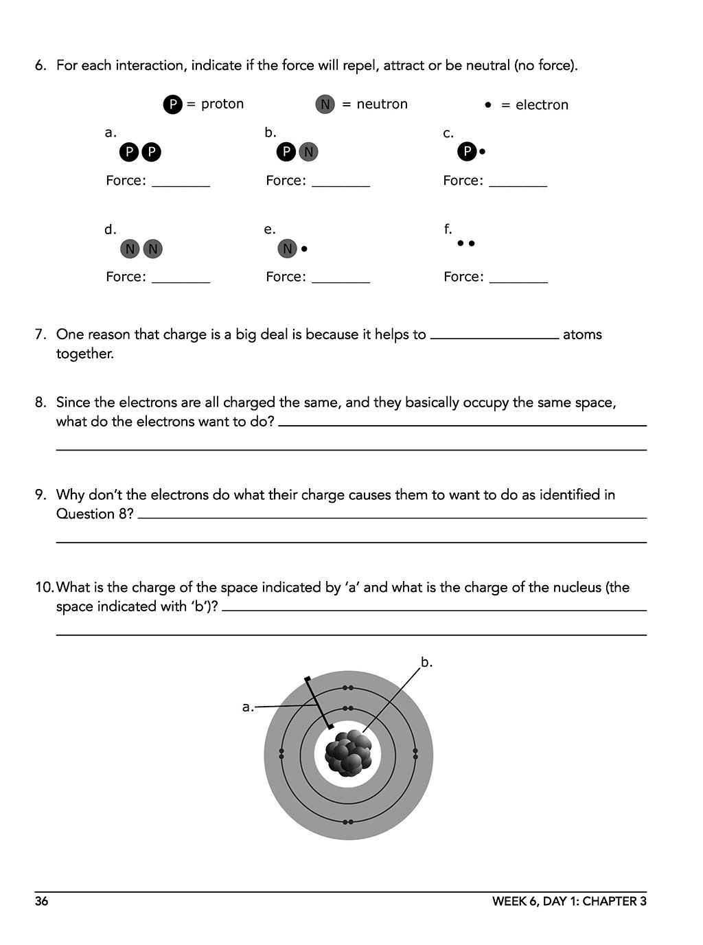 Homeschool chemistry workbook sample page 2