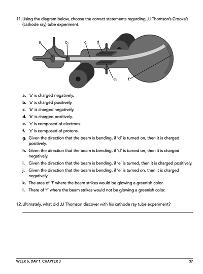 Homeschool chemistry workbook sample page 3