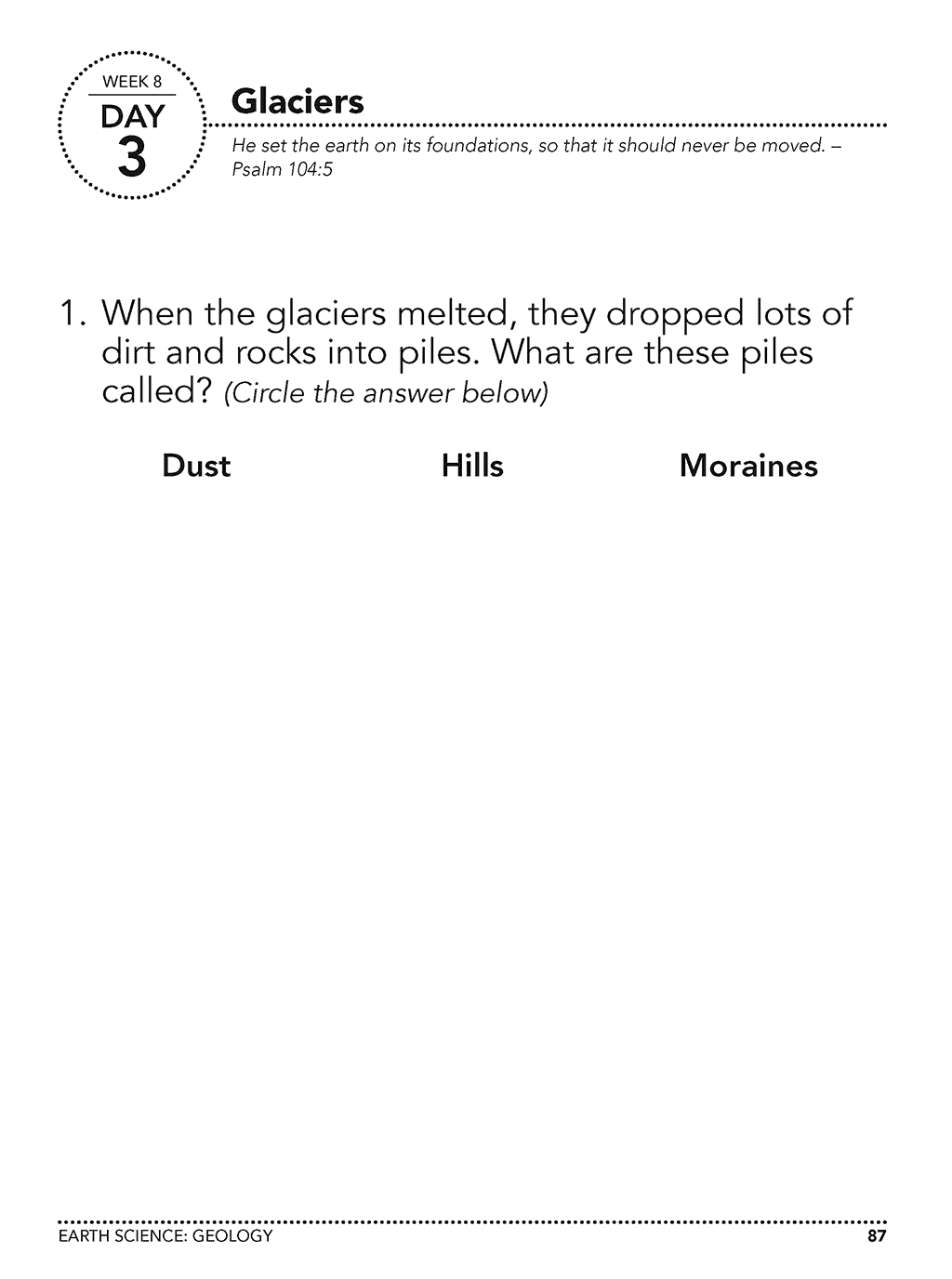 Science Shepherd Introductory Science homeschool workbook Level A sample page 4