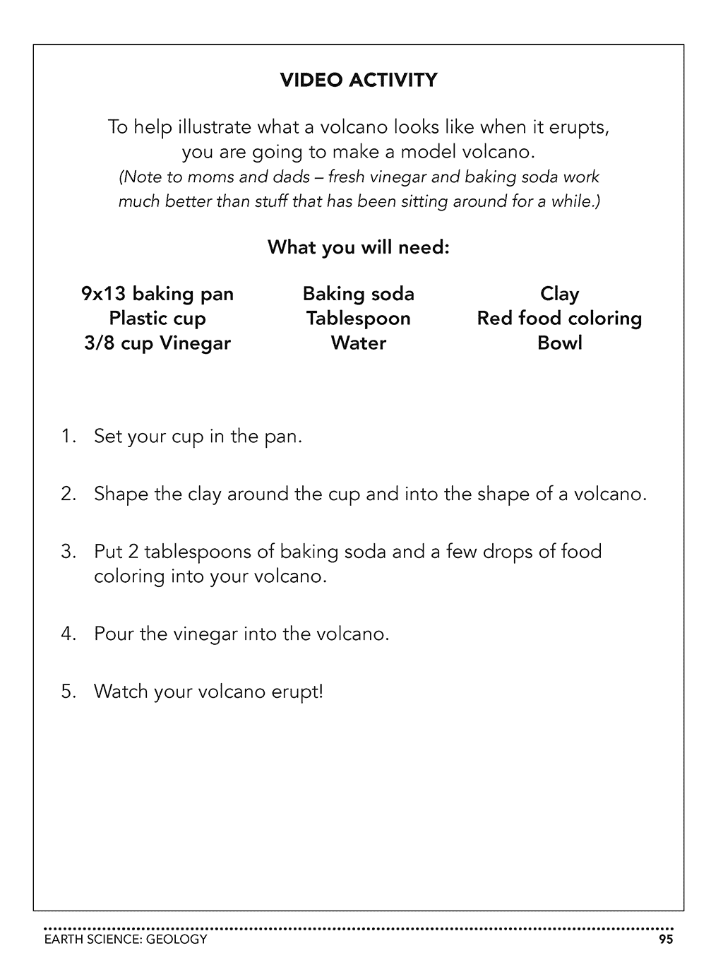 Introductory Science DVD or online homeschool Workbook Level B sample page 2