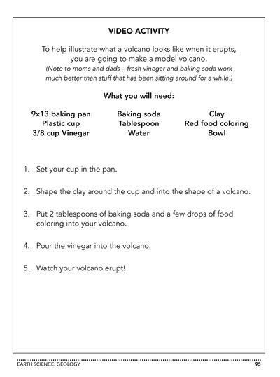 Introductory Science DVD or online homeschool Workbook Level B sample page 2