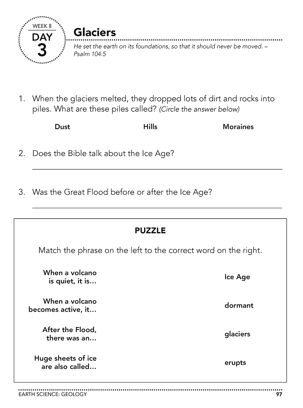 Introductory Science DVD or online homeschool Workbook Level B sample page 4