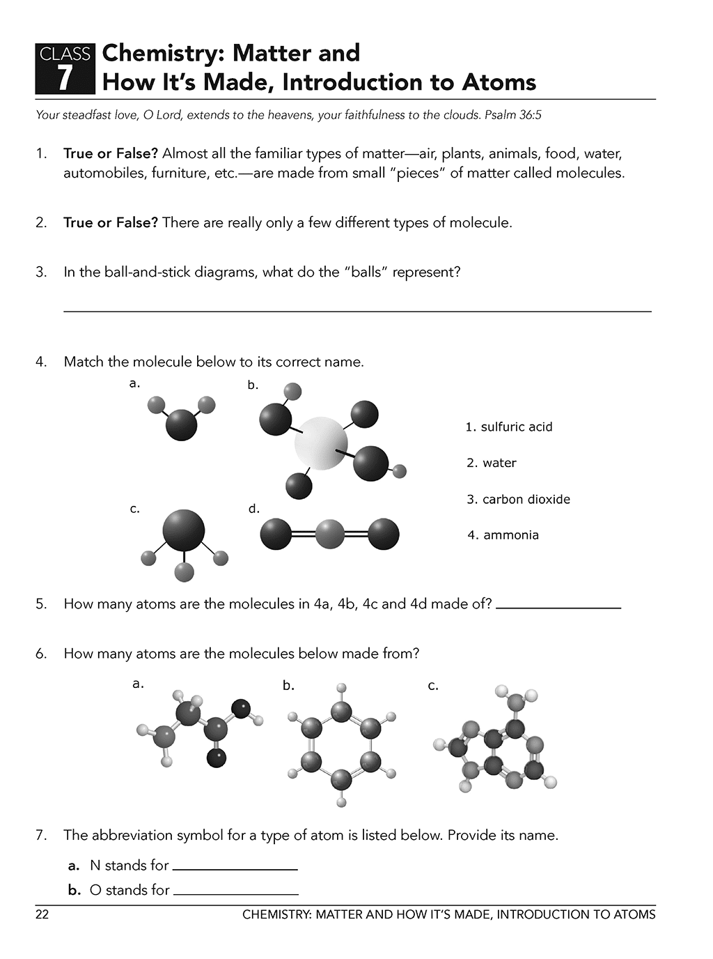 Physical Science homeschool curriculum workbook Level B sample page 1