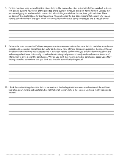 Unearthing the Bible online homeschool science sample workbook page 3