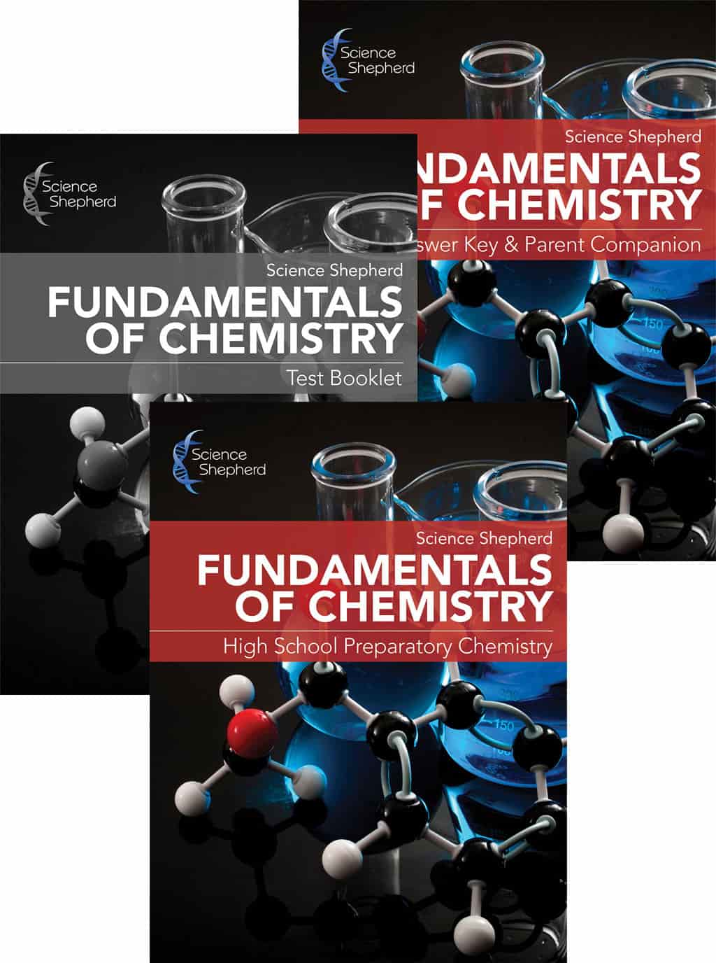 Fundamentals of Chemistry homeschool curriculum 3-book set with textbook, parent guide and tests
