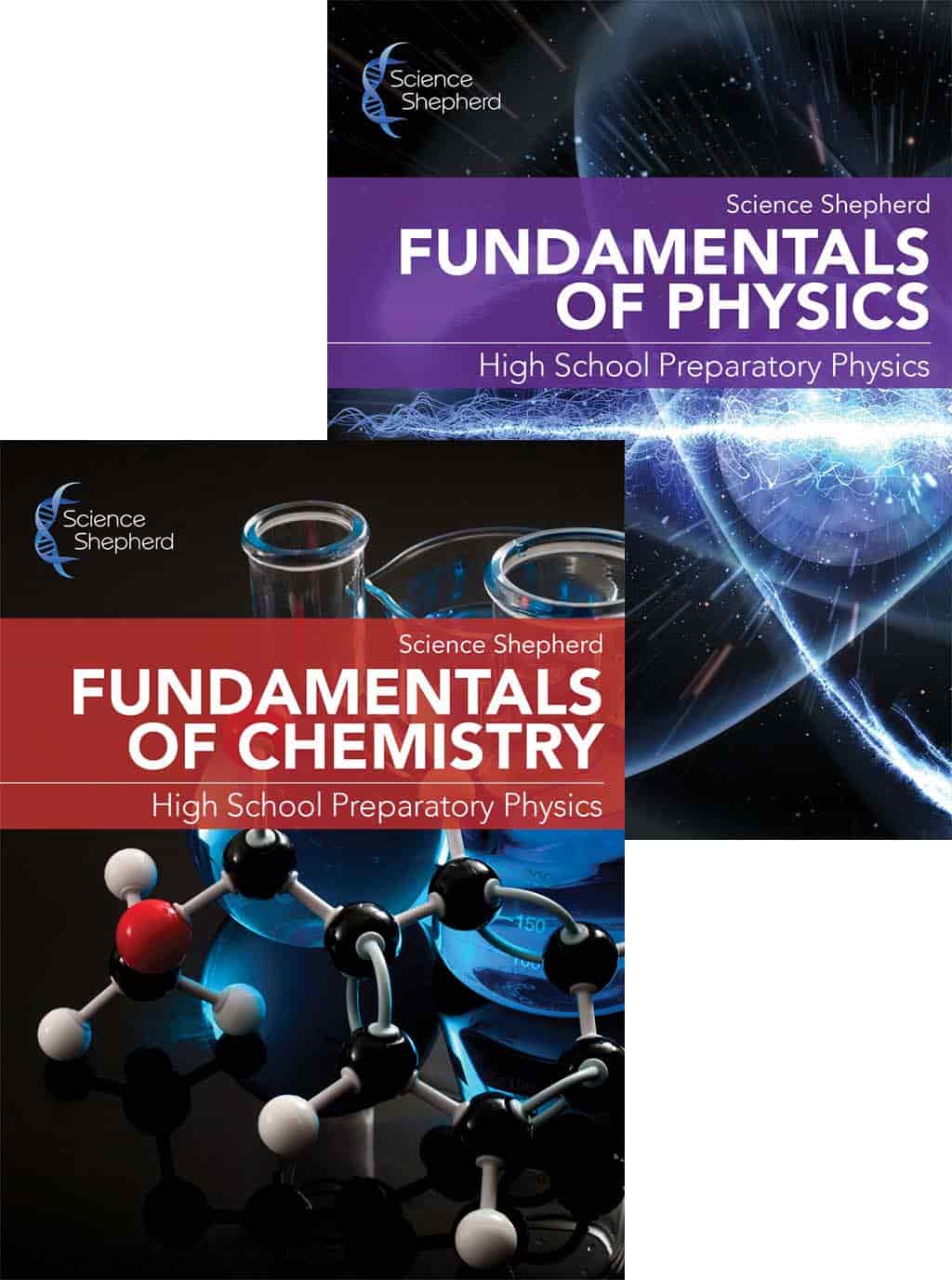 Homeschool science middle school chemistry and physics textbooks bundle cover