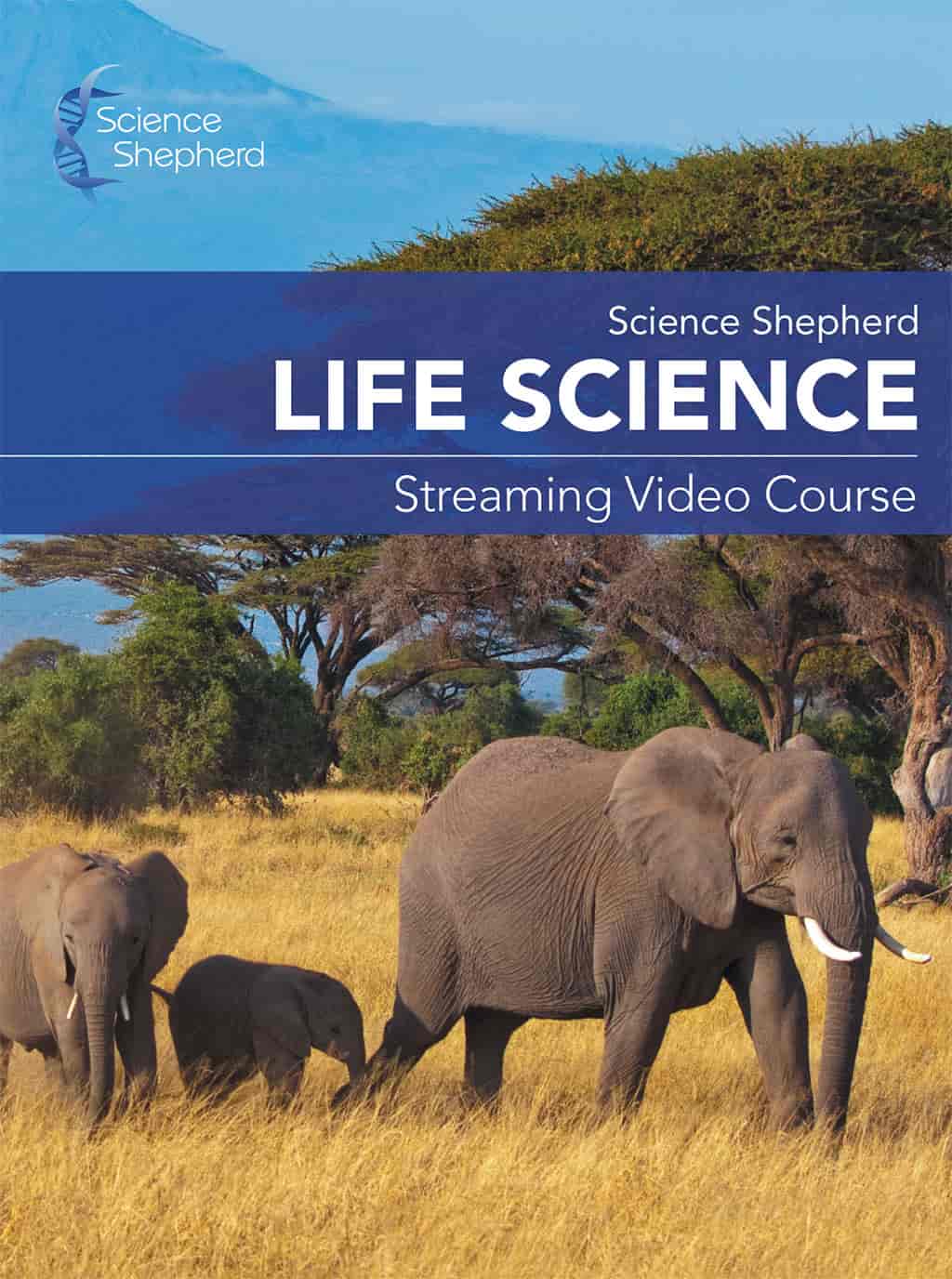 Science Shepherd Life Science homeschool video curriculum streaming subscription cover of elephants
