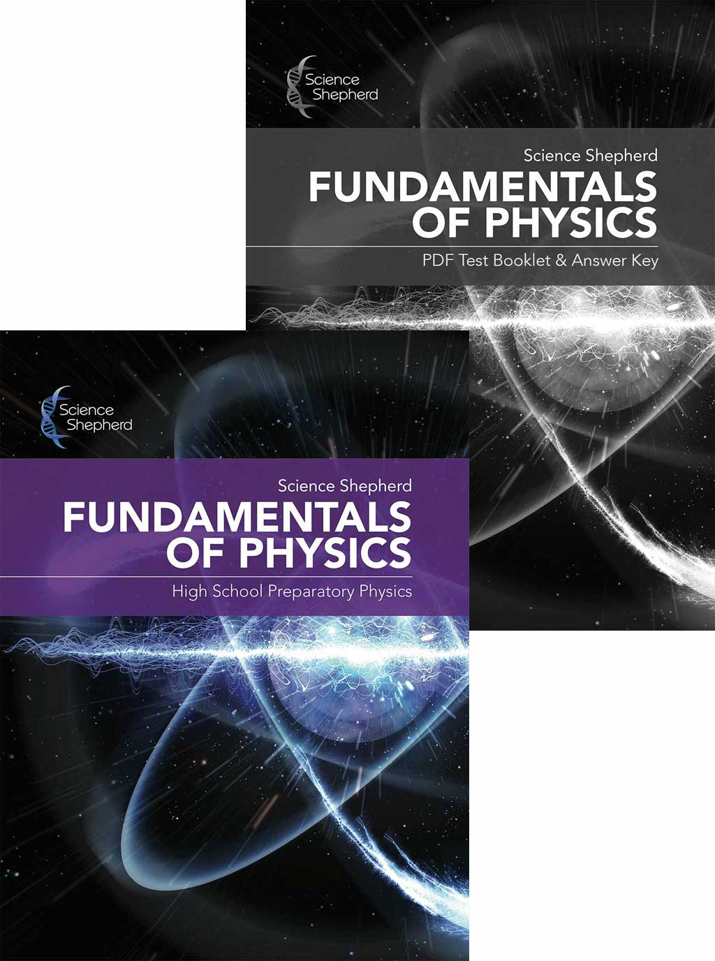 Science Shepherd physics homeschool curriculum bundle with textbook and test/answer key packet