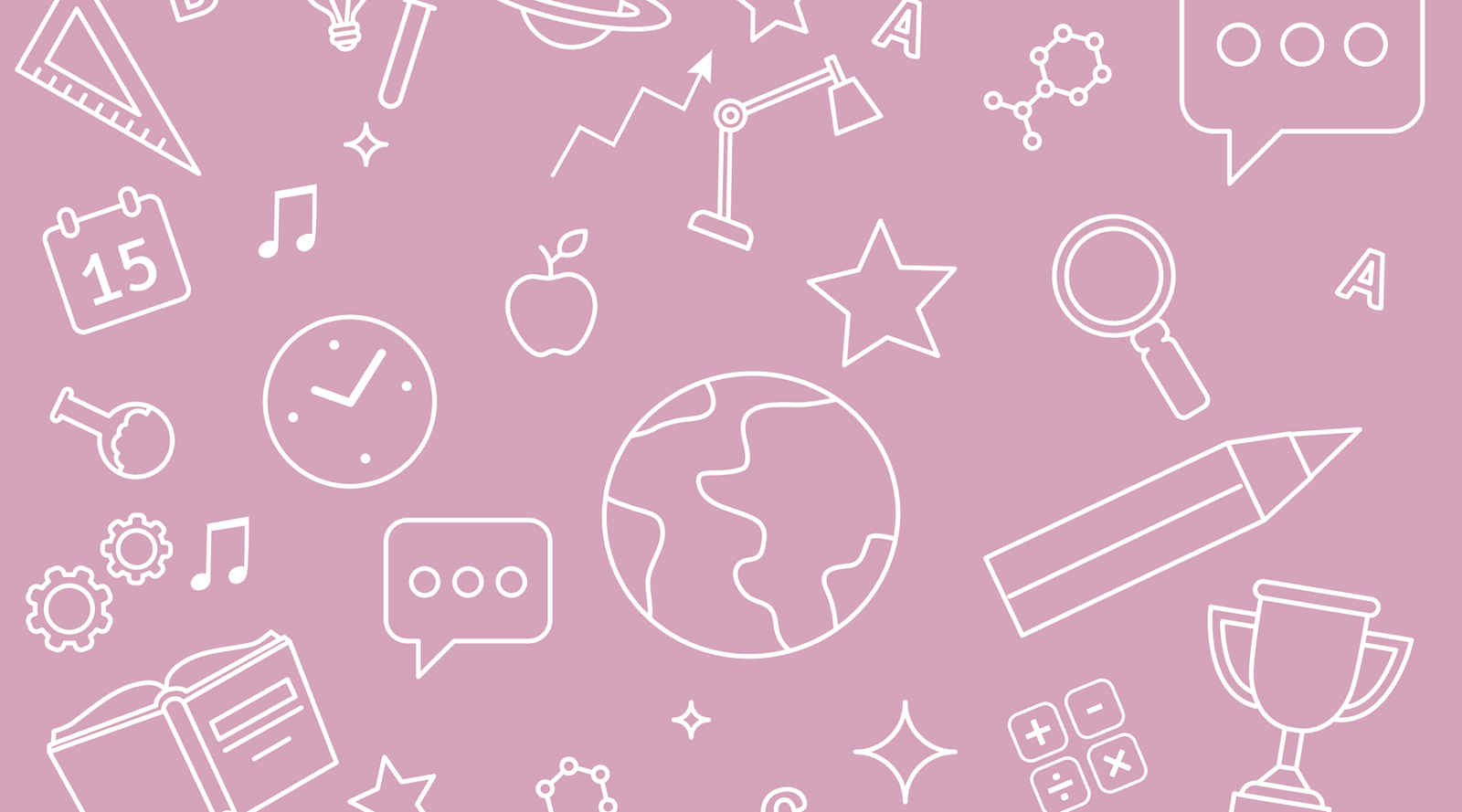 Blog banner of homeschool science white icons on a pink chalkboard
