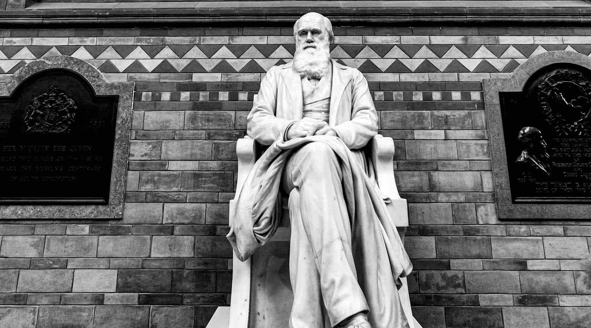 Statue of Charles Darwin, of natural selection fame
