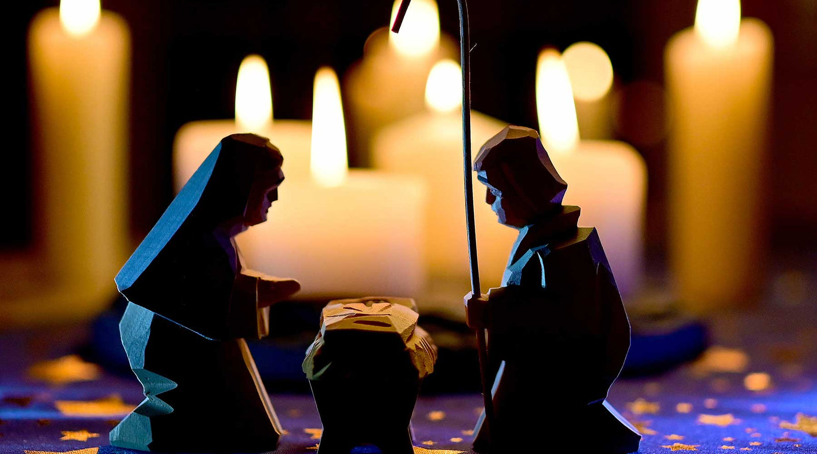 A nativity scene showing Jesus, a light for revelation