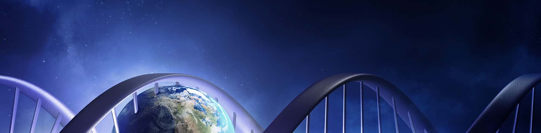 Banner for discount homeschool curriculum showing earth and dna