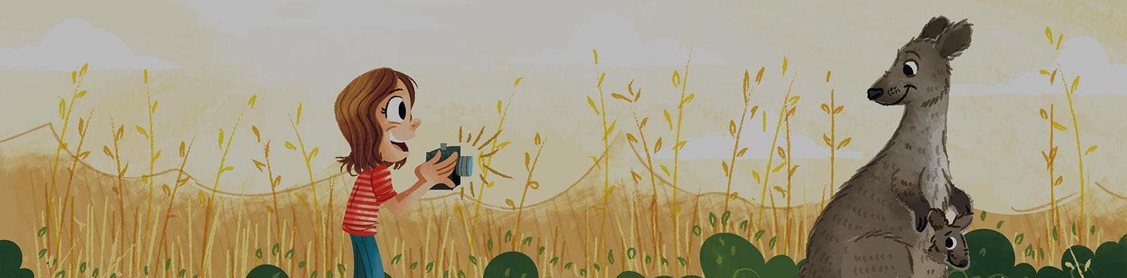 Christian board books banner of a kangaroo in Australia