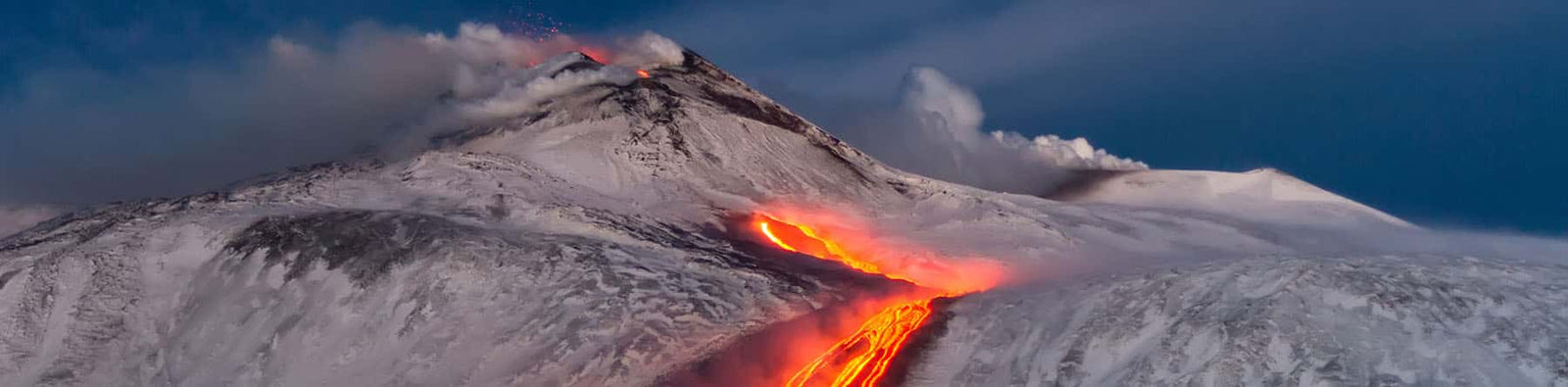 Homeschool earth science curriculum banner of volcano eruption