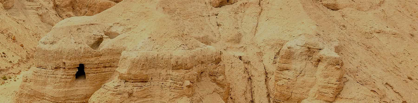 Unearthing the Bible homeschool curriculum banner showing a cave at Qumran