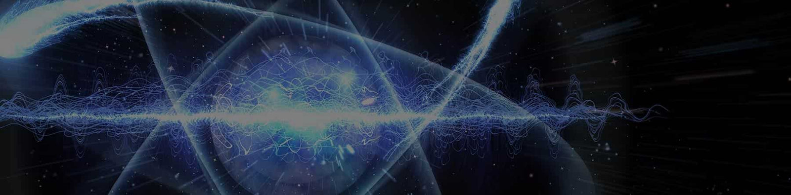 Physics Homeschool Curriculum banner of a blue electrified atom