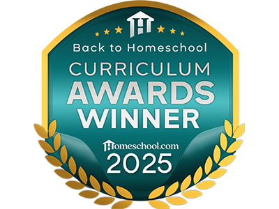 Award badge for homeschool.com 2025 Back to Homeschool Curriculum Awards