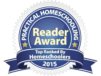 Practical Homeschooling Reader Award Top Ranked by Homeschoolers 2015 badge