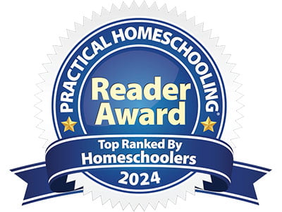 Practical Homeschooling Reader Award Top Ranked by Homeschoolers 2024 badge