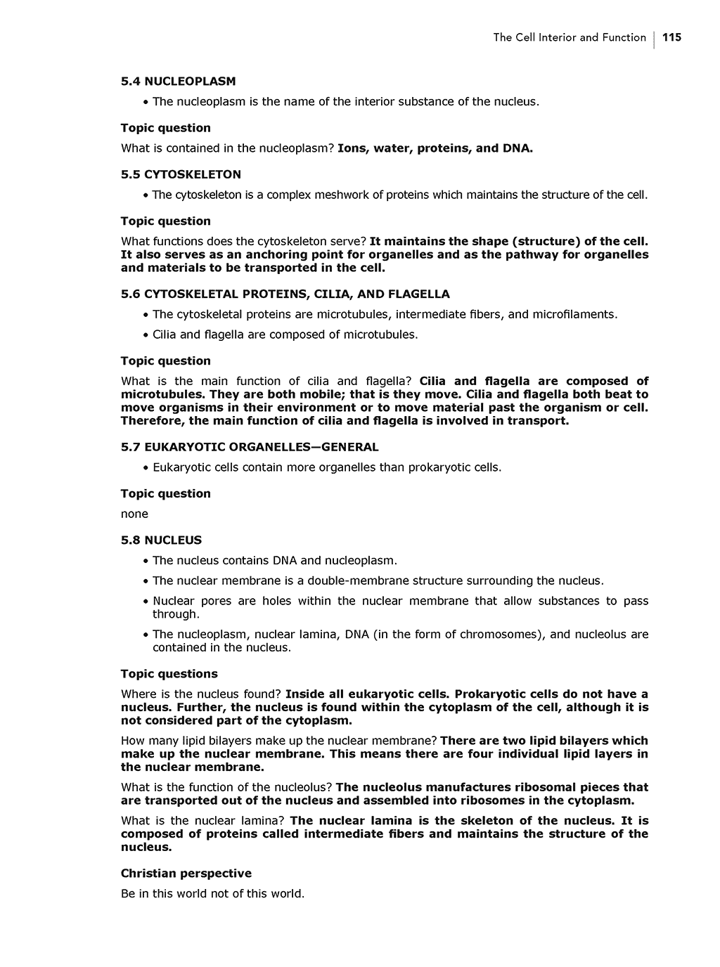 Science Shepherd Biology homeschool high school Answer Key and Parent Companion sample page 2