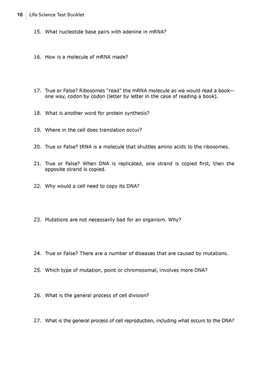 Science Shepherd Christian based science curriculum test booklet sample page 2