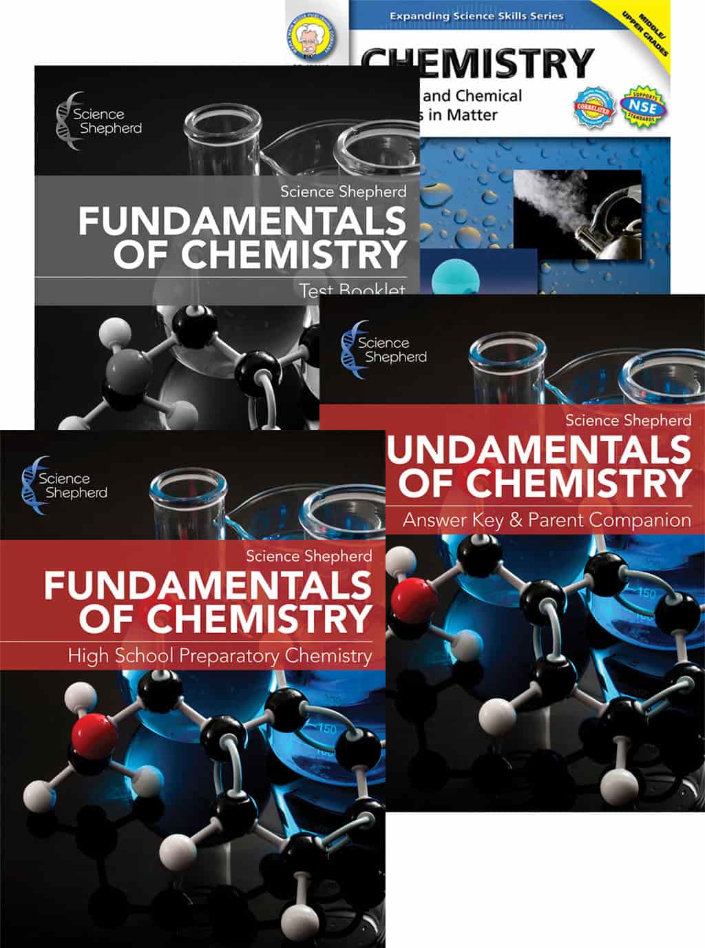 Fundamentals of Chemistry homeschool curriculum 3-book set with lab manual