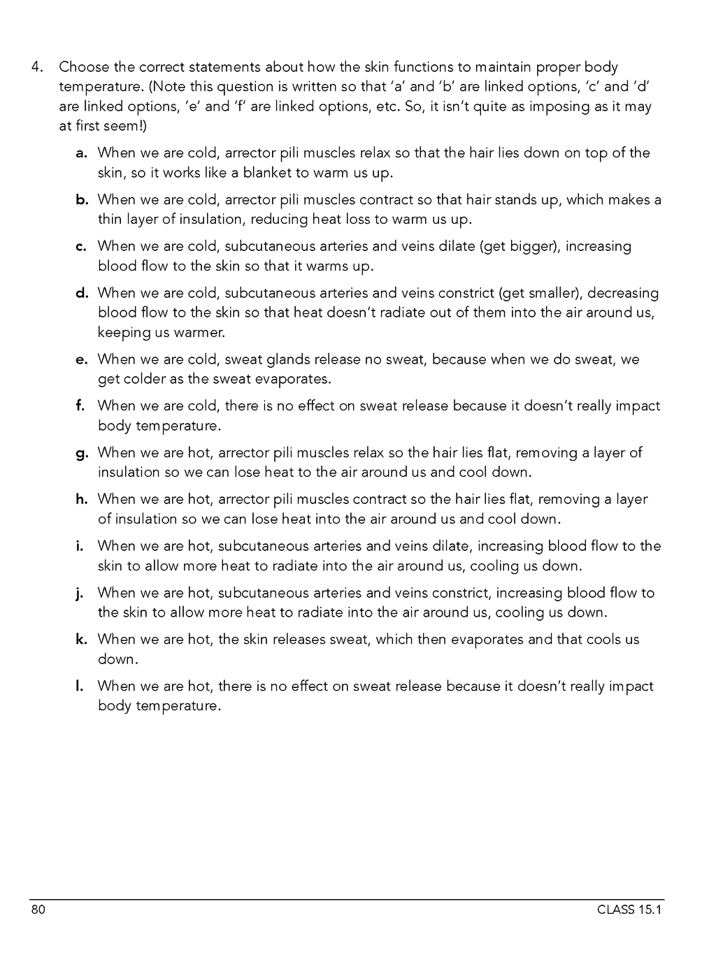 Homeschool anatomy and curriculum sample workbook page 80 Class 15.1