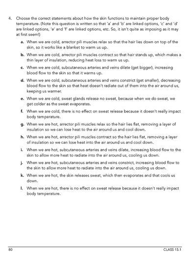 Homeschool anatomy and curriculum sample workbook page 80 Class 15.1