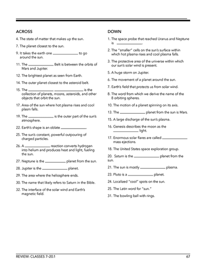 Homeschool astronomy middle school workbook Level B sample page 6