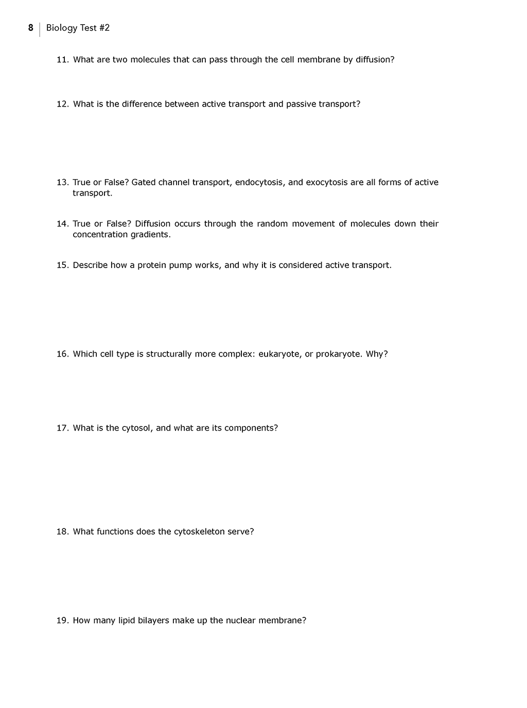 Science Shepherd Homeschool Biology High School Test Booklet sample page 2