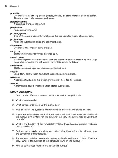 Homeschool Biology Textbook 3rd Edition Revised sample page chapter 5 page 96