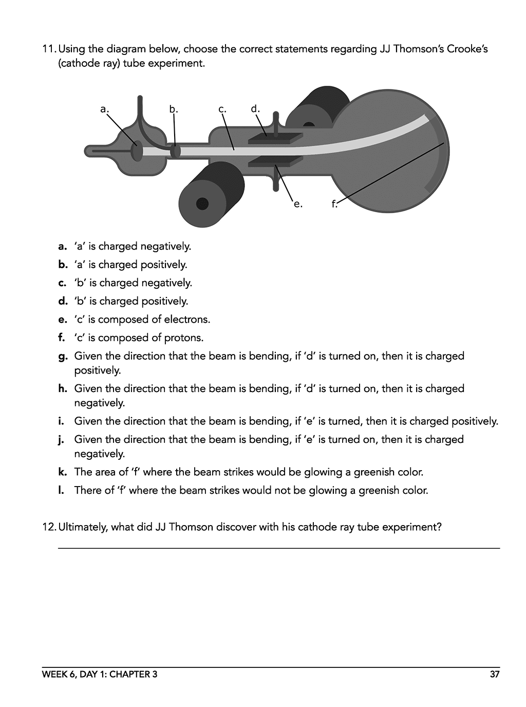 Homeschool chemistry workbook sample page 3