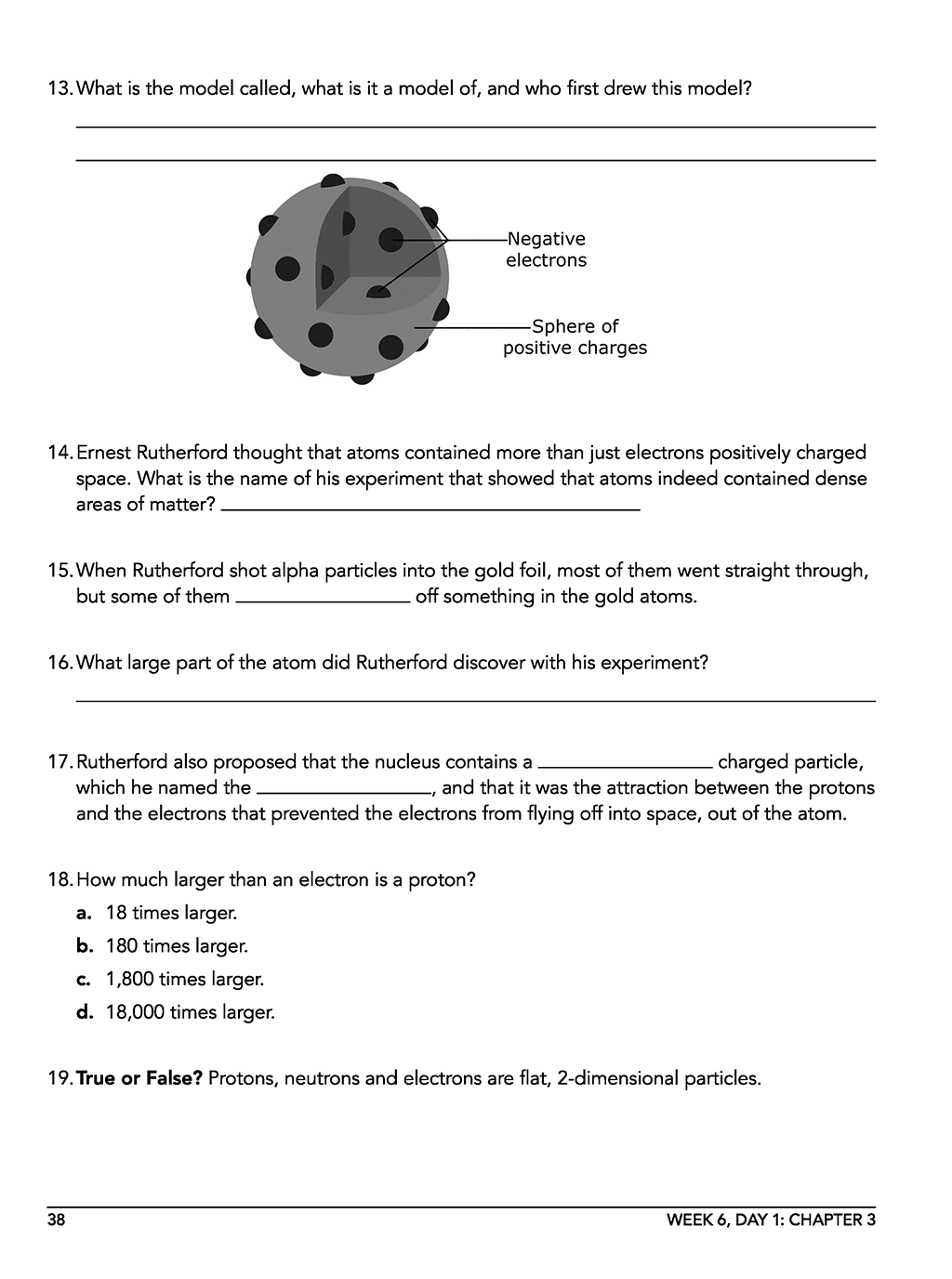 Homeschool chemistry workbook sample page 4