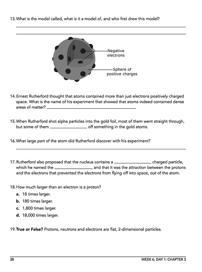 Homeschool chemistry workbook sample page 4