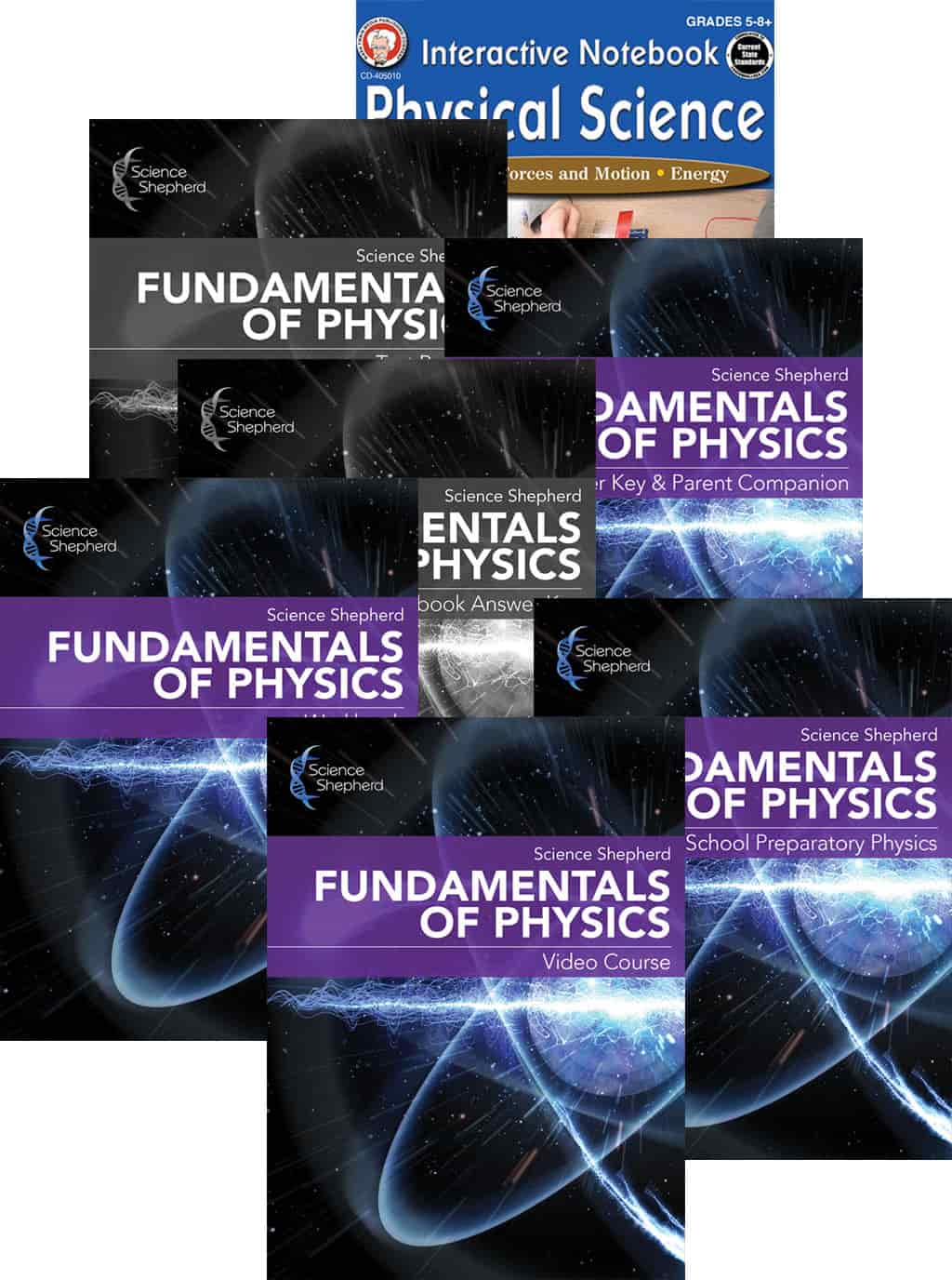 Cover image for the homeschool physics bundle showing included resources