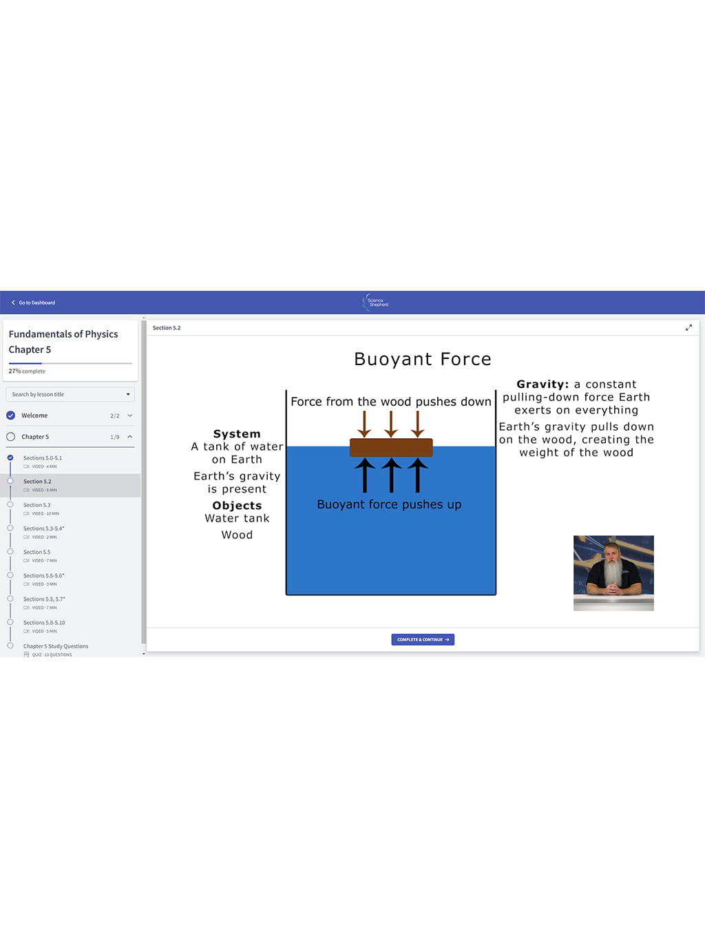 Homeschool physics online videos single chapter lesson screenshot