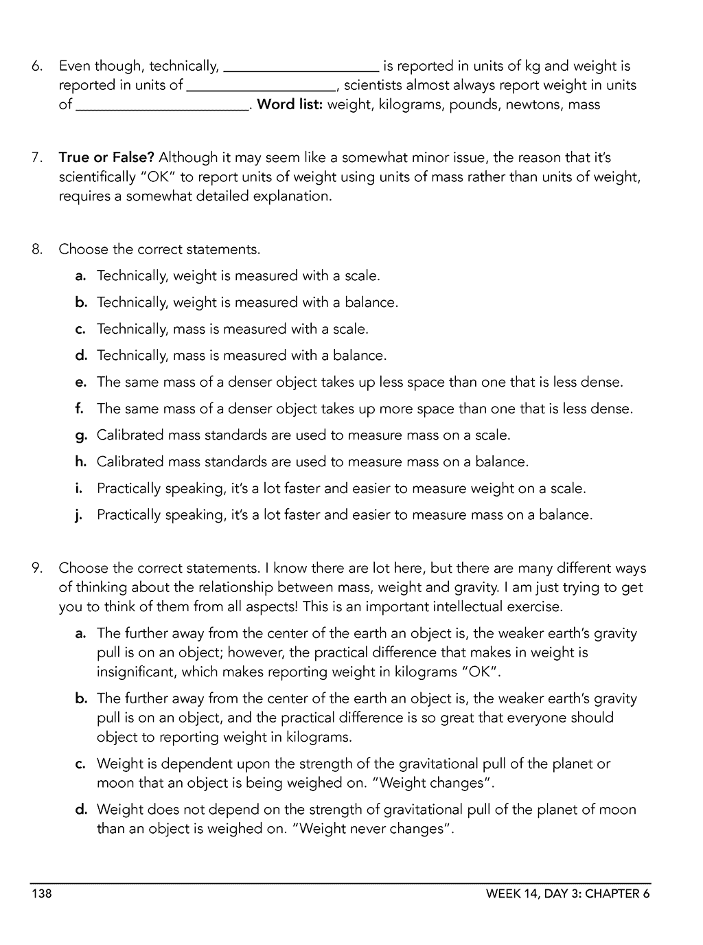 Homeschool physics workbook sample page 2