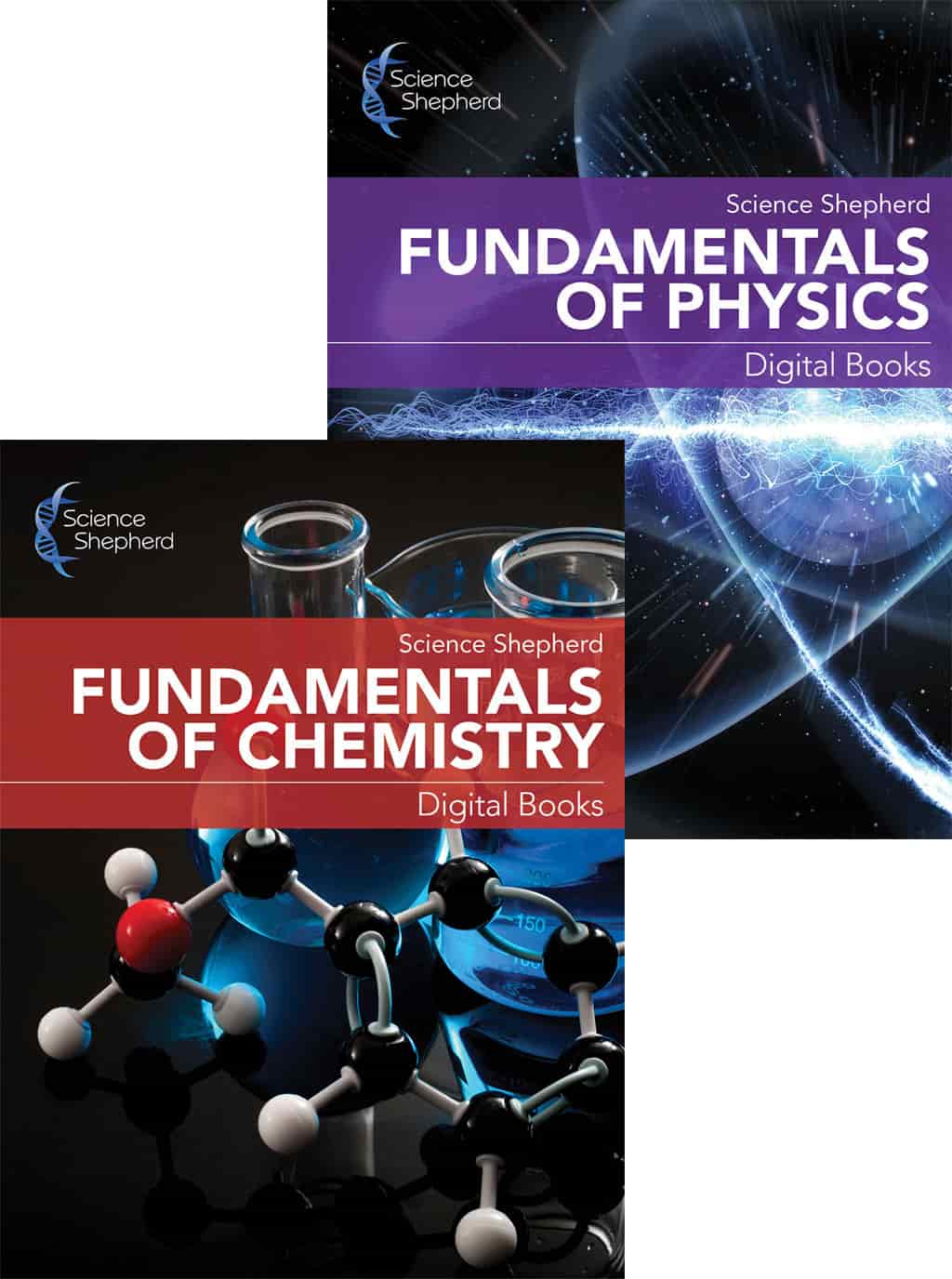 Homeschool science middle school chemistry and physics digital textbook bundle covers