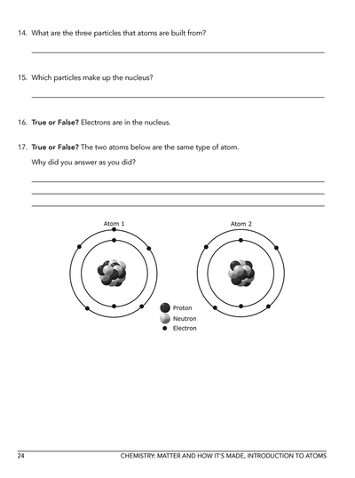 Homeschool Physical Science programs Workbook Level B class 7 sample page 3