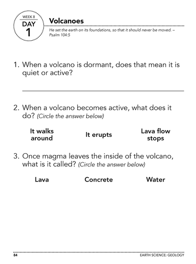 Science Shepherd Introductory Science homeschool workbook Level A sample page 1