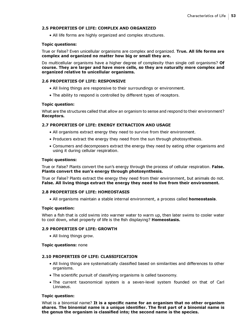 Life Science homeschooling parent companion chapter 2 sample page 2
