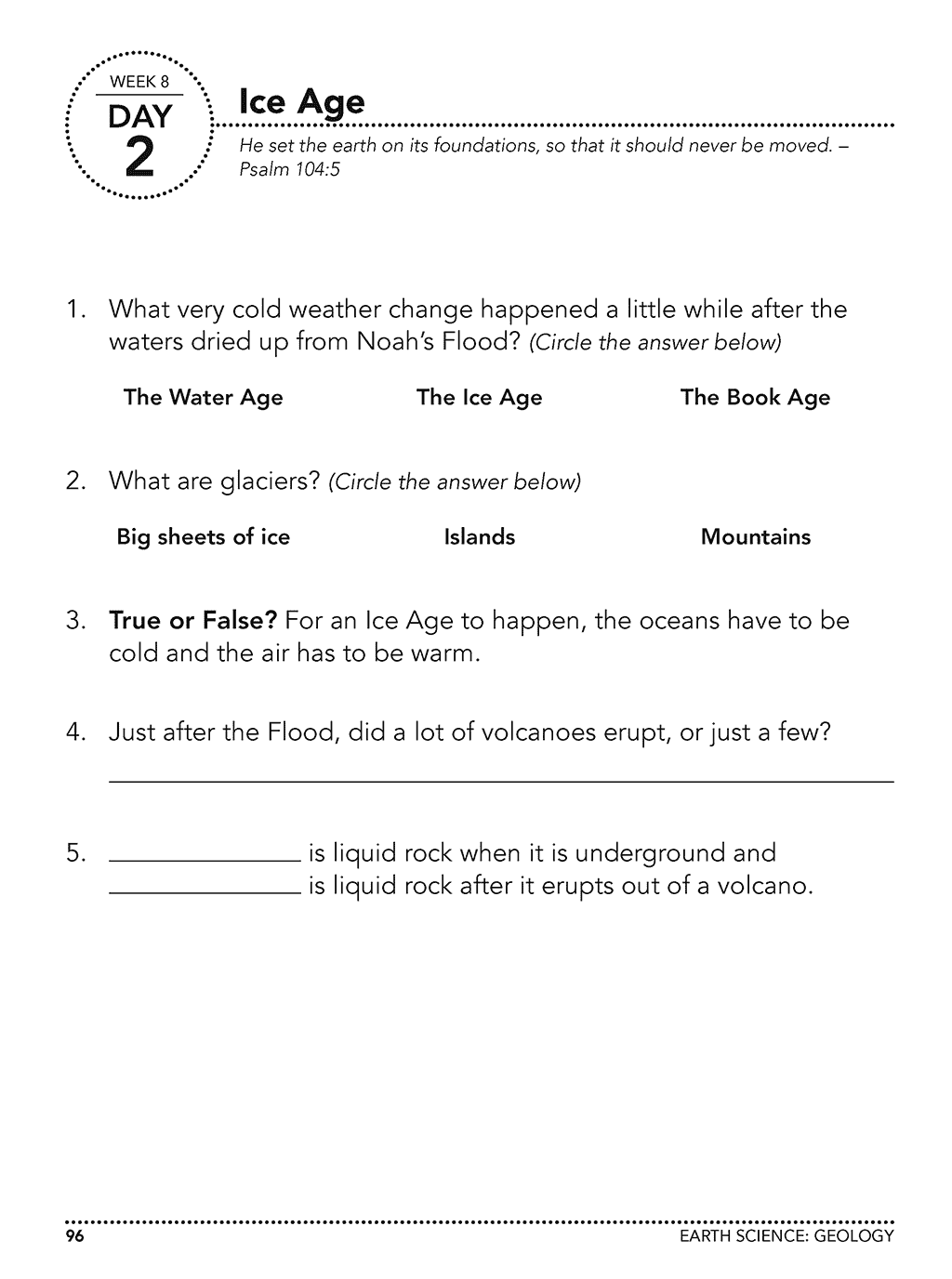 Introductory Science DVD or online homeschool Workbook Level B sample page 3
