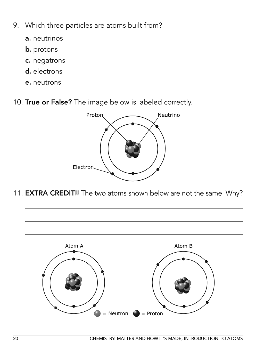 Physical Science homeschool Workbook Level A class 7 sample page 3