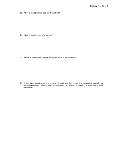 High school science homeschool Test Booklet sample page 3