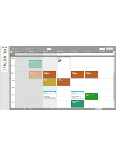 Earth Science homeschool lesson planning weekly calendar screenshot