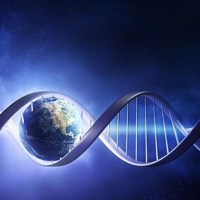 Science Shepherd Homeschool Curriculum banner of earth in purple dna strand with white glow