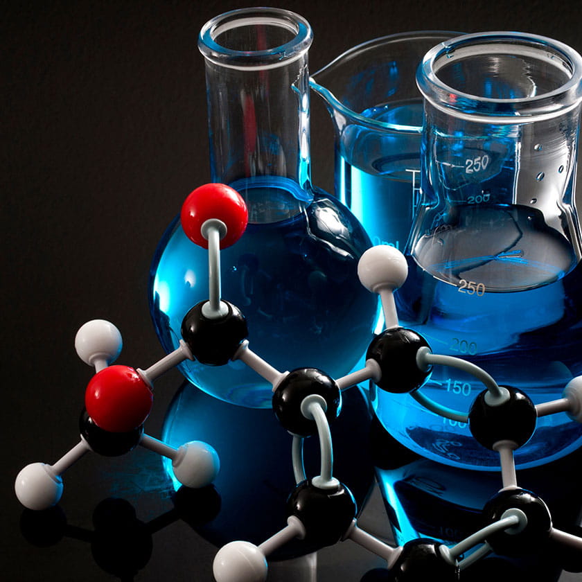 Science Shepherd Homeschool Chemistry Curriculum molecule and beaker background