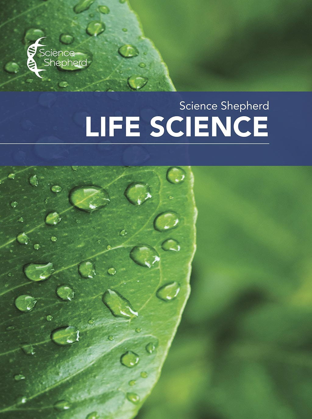 Discounted homeschool curriculum Life Science textbook cover of a leaf with water drops